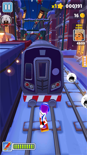 地铁跑酷真正雪地版图片