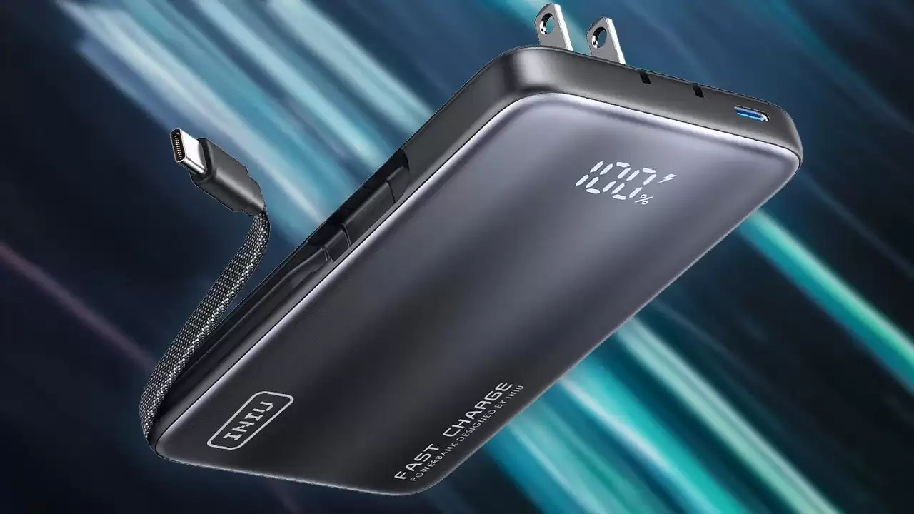 Iniu 10000mAh 45W移动电源限时5.1折：自带AC插头与USB线