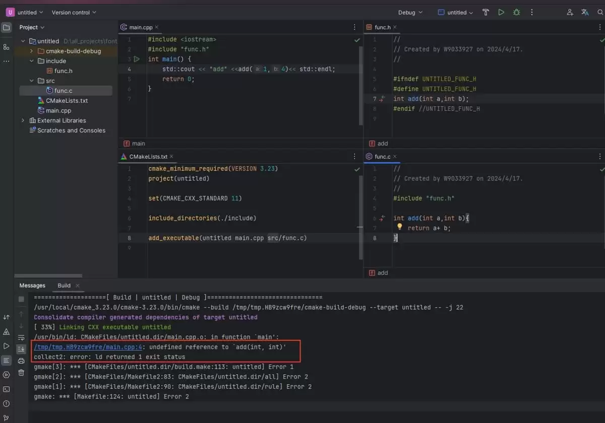 C++调用C函数报错undefined reference to xxx问题解决方案
