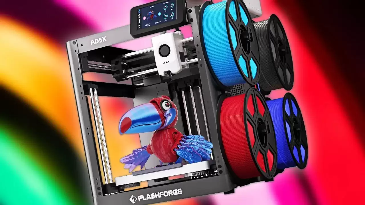 FlashForge AD5X 亮相：支持多色混材的 CoreXY 3D 打印机：售价不足 230 美元
