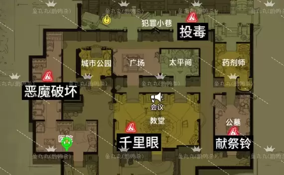 鹅鸭杀手游S3暮色港湾地图任务位置