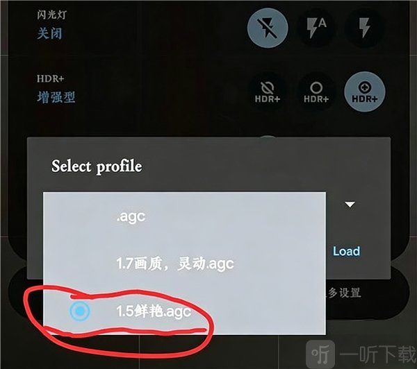 Camera谷歌相机配置文件选择页面截图