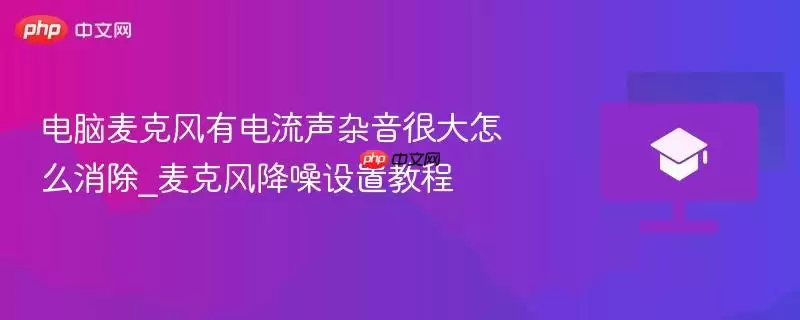 电脑麦克风有电流声杂音很大怎样消除_麦克风降噪设置教程