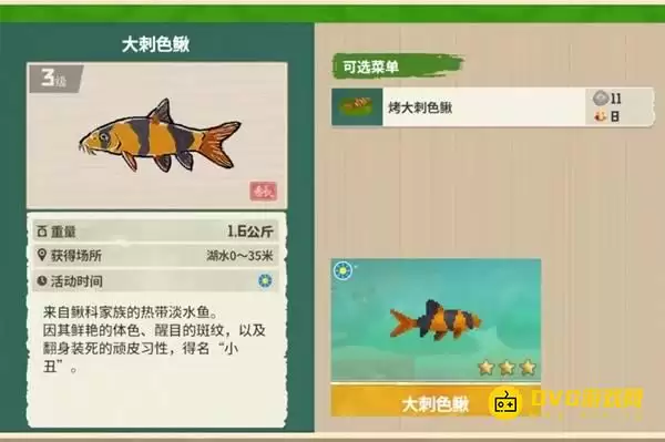 《潜水员戴夫》大刺色鳅在哪里钓-丛林DLC的大刺色鳅图鉴钓鱼点钓鱼时间方法