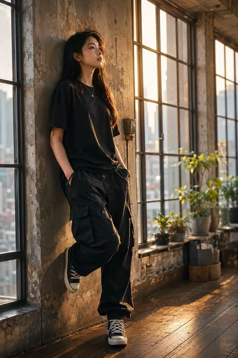 工业风阁楼黄金时刻人像