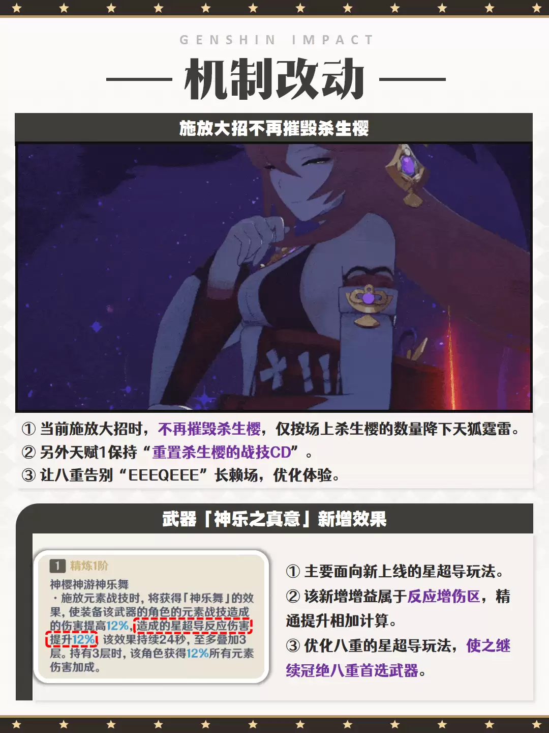 原神八重神子机制改动说明