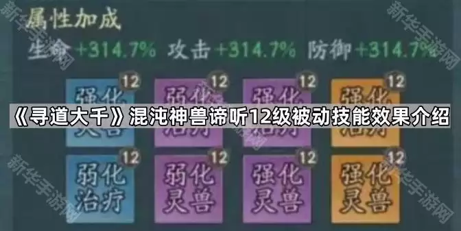 寻道大千混沌神兽谛听12级被动技能效果解析