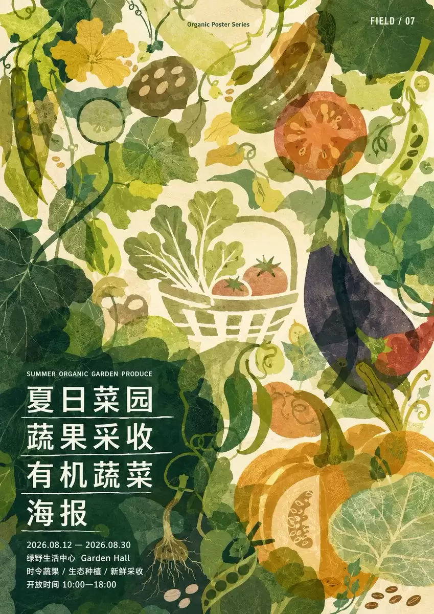 有机菜园 农产品海报