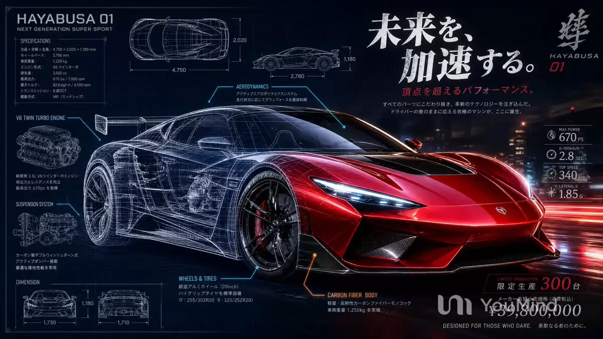 日本超级跑车设计图海报