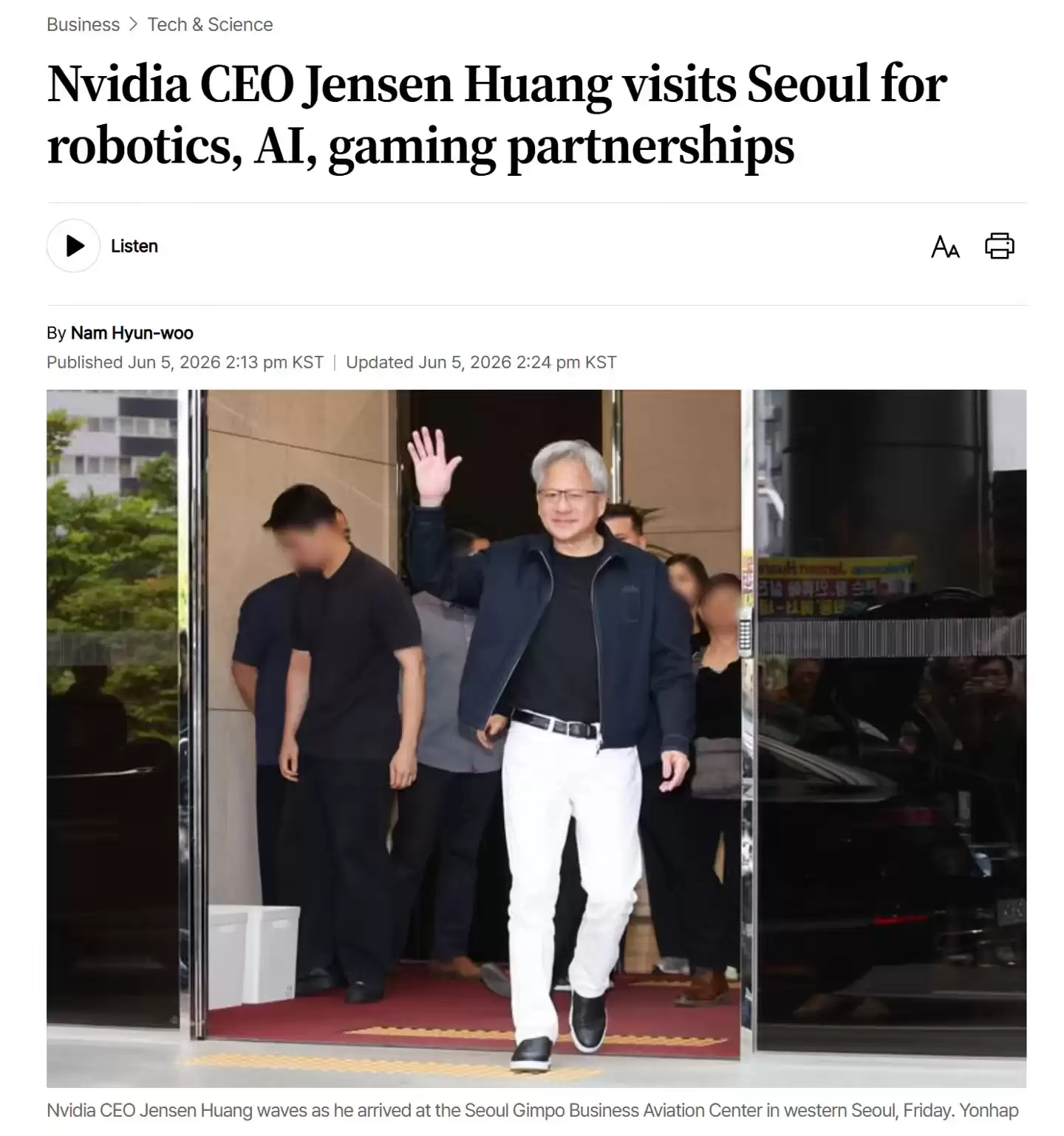 消息称三星李在镕 SK集团崔泰源等韩国AI企业掌门将在美集体与英伟达黄仁勋会面
