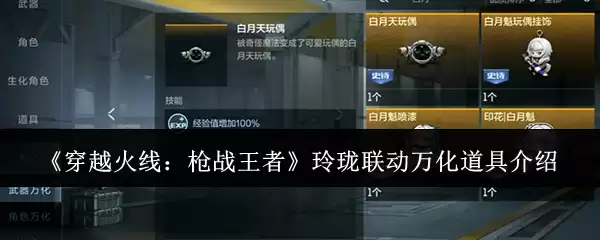 穿越火线：枪战王者玲珑联动万化道具介绍