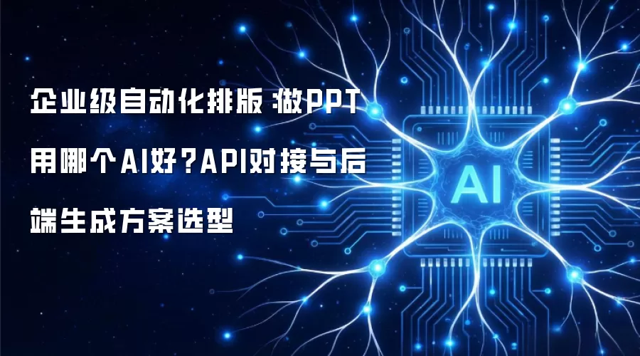 企业级自动化排版：做PPT用哪个AI好？API对接与后端生成方案选型