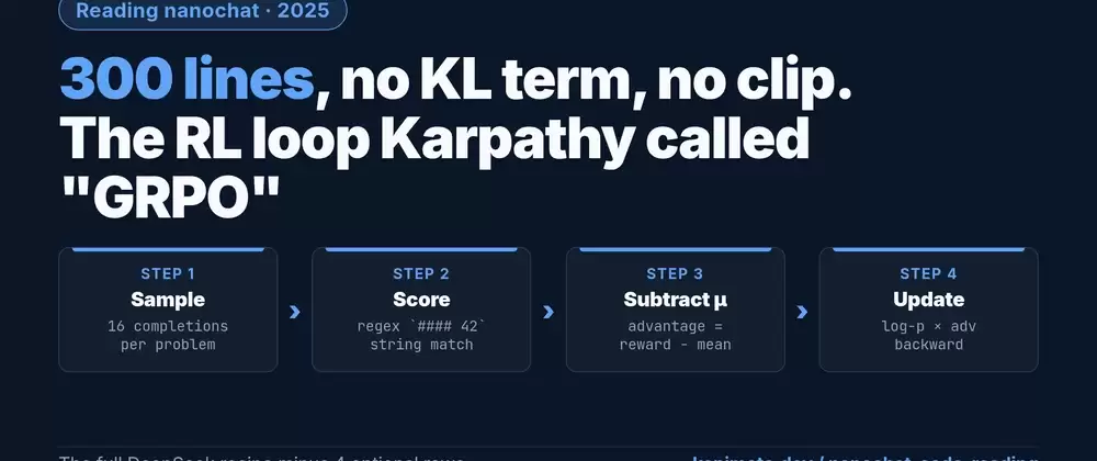 nanochat + GRPO：我读了 Karpathy 的 300 行 RL 循环，所以你不需要读 | Best...