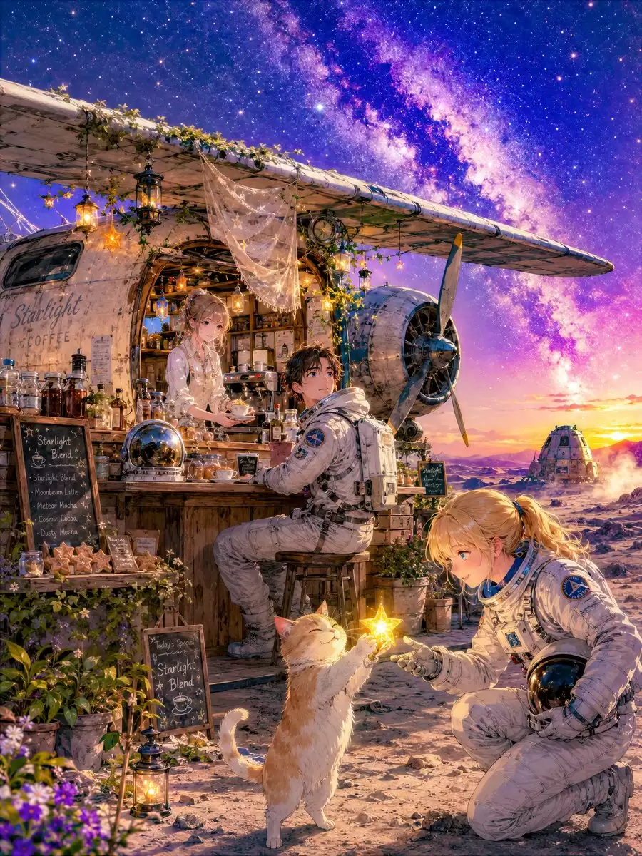 月球飞机星光咖啡馆