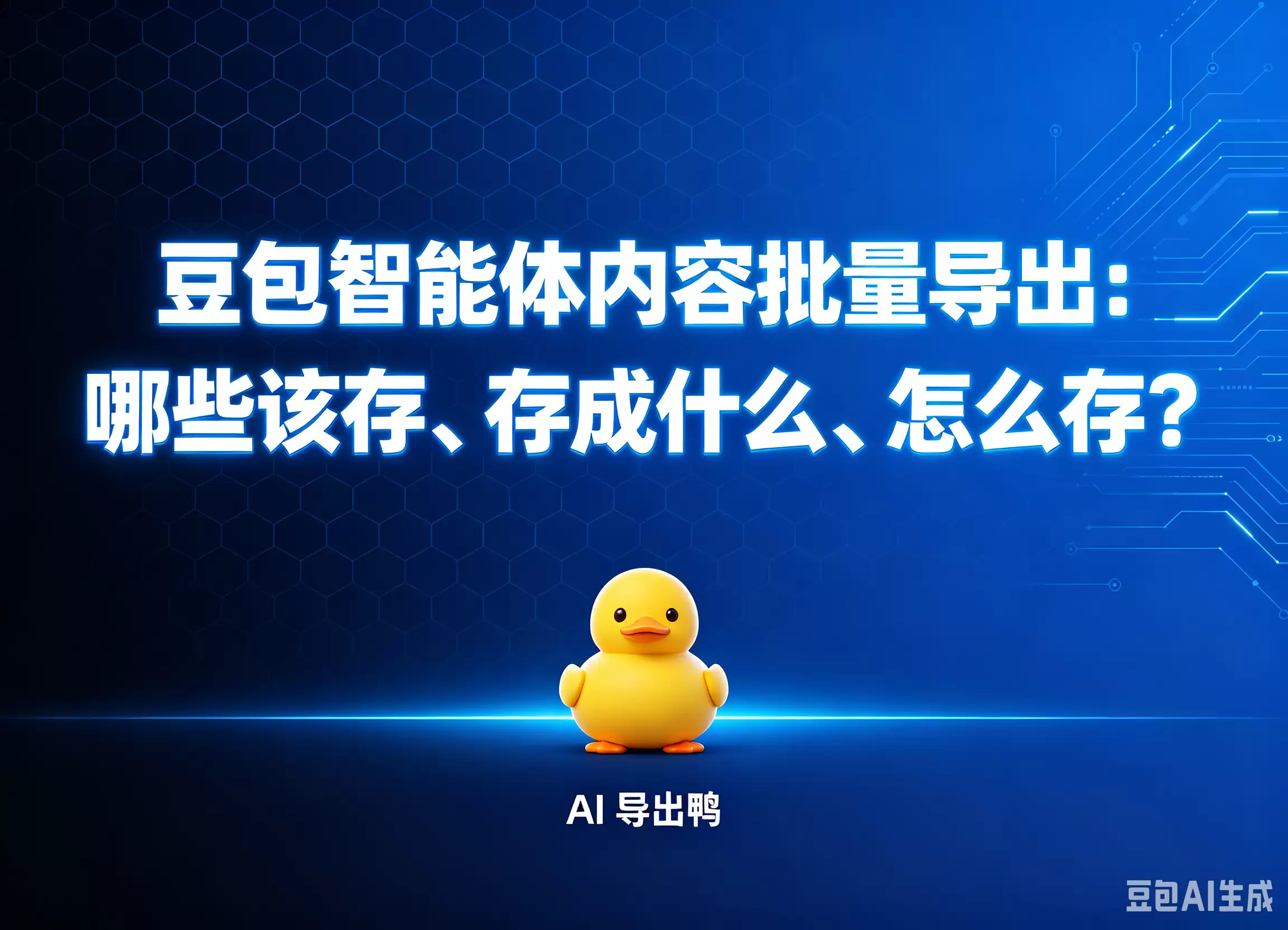 豆包智能体内容批量导出：哪些该存、存成什么、如何存