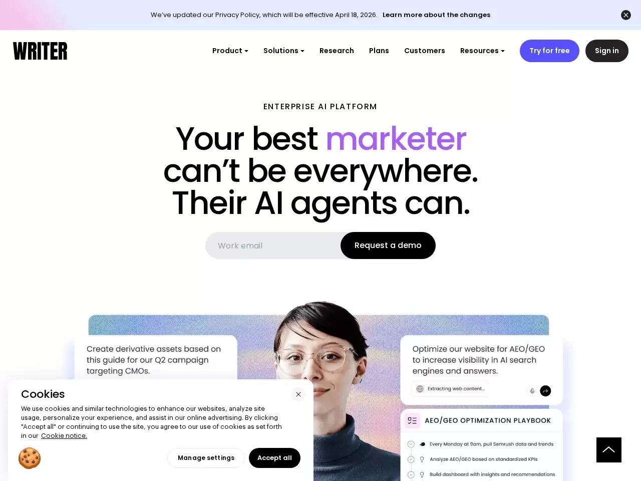 Writer ai-Writer ai,企业级的 AI内容生成和优化平台,文章写作