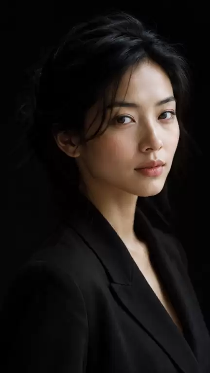 电影感东亚女性影棚肖像