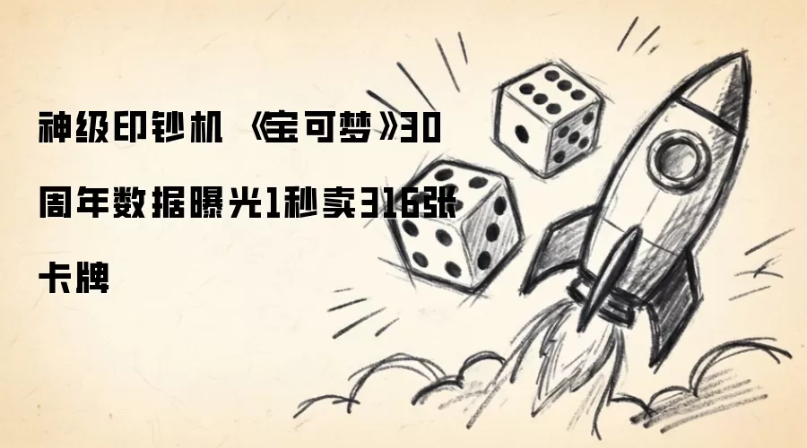 神级印钞机 《宝可梦》30周年数据曝光1秒卖316张卡牌
