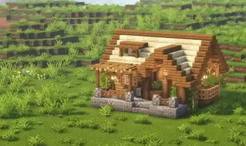我的世界-田园风新手小屋建造操作步骤