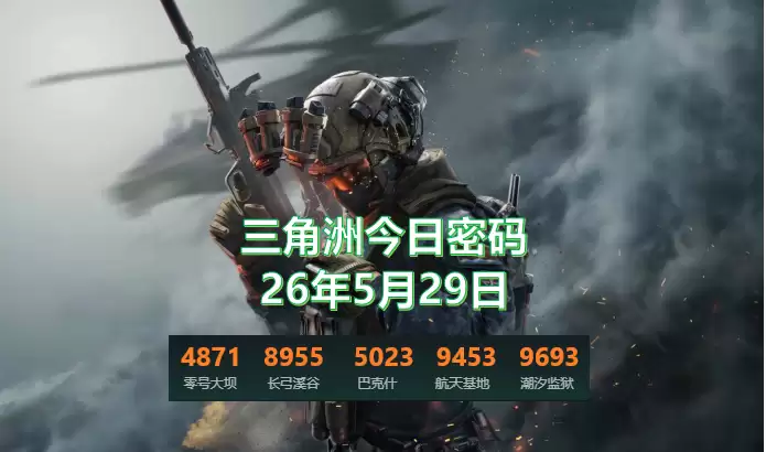 三角洲5月29日今日密码是多少？2026.5.29三角洲今日密码锁门攻略