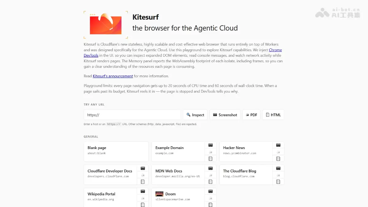 Kitesurf – Cloudflare 推出的 AI Agent 云端轻量浏览器