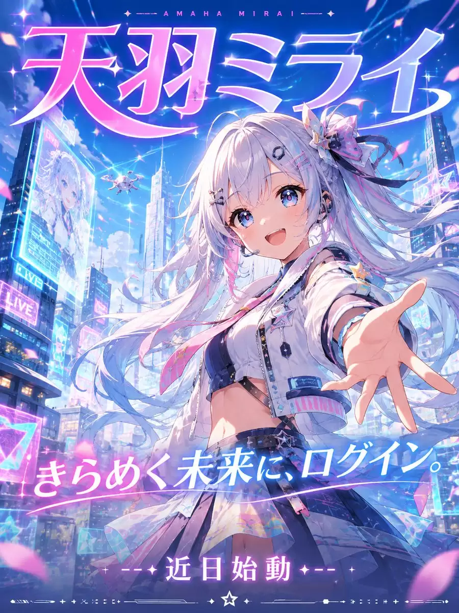 Futuristic VTuber Debut Poster