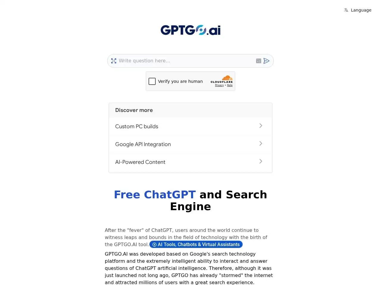gptgo ai-gptgo ai,结合了 Google 搜索技术和 ChatGPT 的最佳功能
