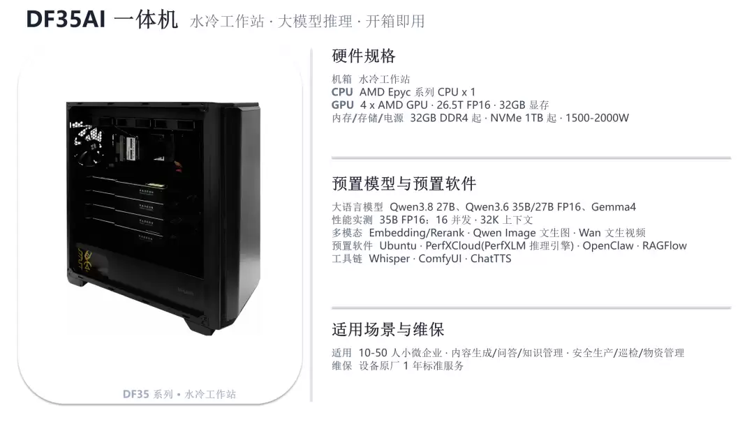 澎峰科技DF35 AI大模型推理一体机完成阿里千问Qwen3.8-27B适配