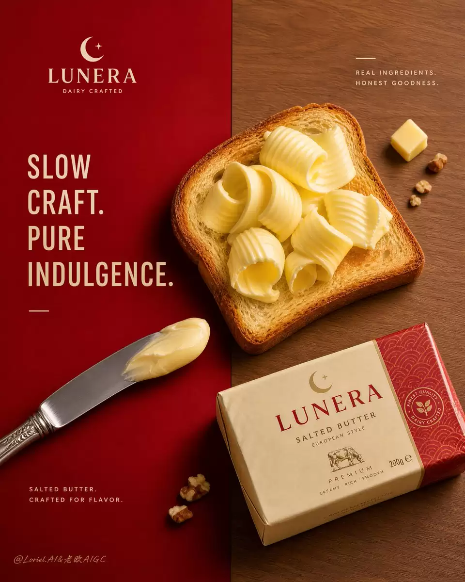 高端食品广告：Lunera 黄油