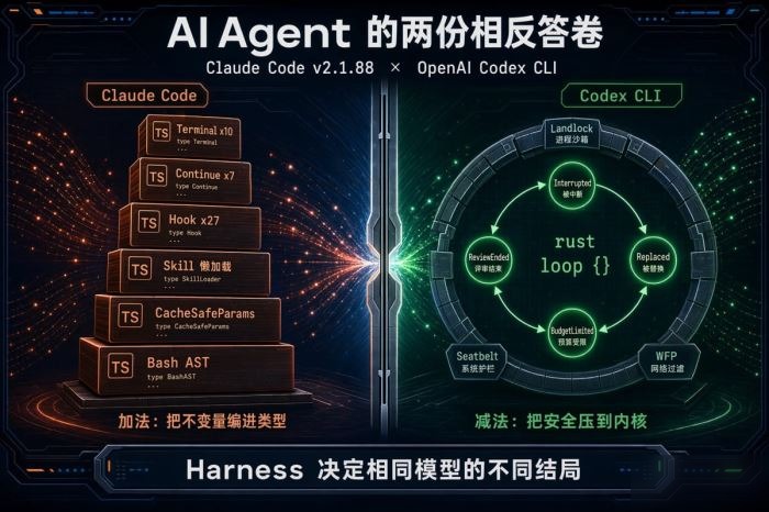 Claude Code 与 Codex Harness 设计对比分析:一种加法，一种减法实用指南