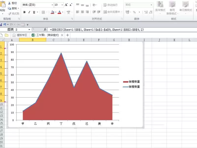 excel表格如何制作面积折线图