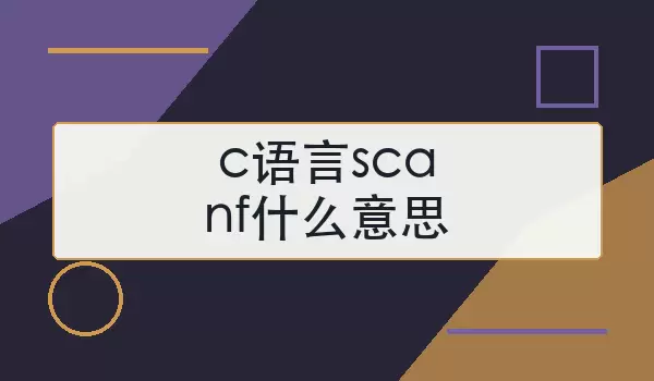 c语言scanf什么意思